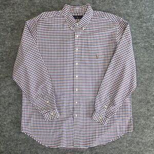 Ralph Lauren Shirt Mens 2XLT (Tall) Gingham Checkered Button Down‎  Long Sleeve